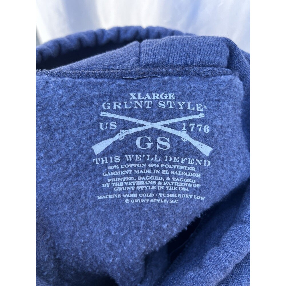 Grunt Style Kiss My Arsenal Hoodie Men’s XL Gray Pin Up Bomb Graphic USA Carry - Picture 10 of 12